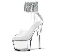 HMJGDHX Clear Stiletto High Heels for Women Transparent Open Toe Shoes Heeled for Women Platform Heel Sandals Pumps