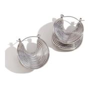 HMJGDHX Edelstahl 18 Karat vergoldet, modische, individuell gefaltete High-Low-Ohrringe mit Gewindekrempe, schickes Damen-Accessoire-Geschenk