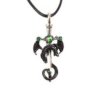 HMJGDHX NBYGSC 925 Sterling Silver Dragon Sword Necklace For Men, Vintage Sword Pendant Katana Necklace - Hip Hop Dagger Necklace For Women, Master Sword Necklace For Halloween