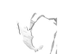 HMJGDHX NBYGSC 925 Sterling Silver Mexican Necklace For Women And Men, Mexico Map With Cities Pendant Necklace Mexico Flag Necklace Rural Necklace, Mexico Necklace, Mexican Necklaces For Women