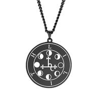 HMJGDHX NBYGSC 925 Sterling Silver Witchcraft Moon Phase Necklace For Women, Triple Moon Pendant Necklace - Lilith Seal Amulet Waxing Crescent Moon Necklace Silver, Moon Jewelry For Birthday