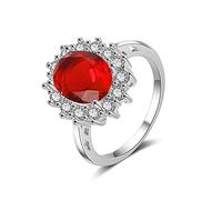 HMJGDHX Princess Diana William Kate Sapphire Emerald Ruby Gemstone Rings for Women Wedding Engagement Jewelry Gift
