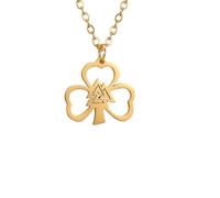 HMJGDHX QYYZTQY Patricks Day Necklaces, 925 Sterling Silver Shamrock Lucky Necklace Three Leaf Heart Trinity Knot Irish Patrick Symbol Charm Religious Amulet - Green Beads Patricks Day,