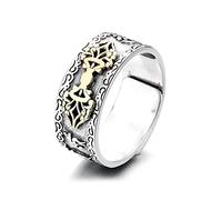 HMJGDHX Ringschmuck, Männer und Frauen S925 Silver King Kong Ring, Retro King Kong Ring, Silber, 11