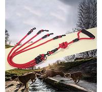 HMJGDHX running lead rope Nylon Two Three four large dogs Leash Detachable big Dog traction rope Pet Lead soft foam handle 1 leash for 2 or 3 or 4 Dogs-Blue_two dog leash