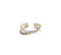 HMJGDHX S925 Sterling Twist Ring Retro Gothic Farbtrennung Offene verstellbare Daumenringe Schmuck Geschenke für Frauen Weihnachten Halloween,