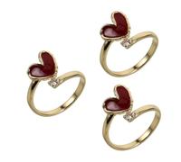 HMJGDHX The Rings Round Open Promise Love Adjustable for Shaped Band Heart Ring Zircon