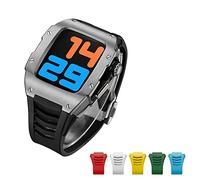 HMJGDZG Advanced Carbon Fiber Case+6pcs band For 7 45mm Luxury Diamond Case For Iwatch Series 6 5 4 SE 44mm Titanium Alloy Kit