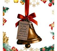 HMJGDZG Christmas Bell Ornaments | Christmas Tree Ornaments Bells with Bible Verses,Retro Decor Religious Pendant for Wall Shelf Fireplace Indoor Outdoor Holiday Party Living Room