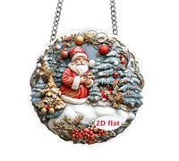 HMJGDZG Christmas Decorations Indoor | Winter Colorful Hangable Whimsical Ornaments - 2D Acrylic Shatterproof Santa Decor for Indoor Outdoor Entryway Bathroom Living Room Dining Room Kitchen
