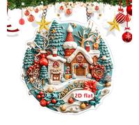 HMJGDZG Christmas Tree Ornaments - Winter Colorful Hangable Whimsical Ornaments,2D Acrylic Shatterproof Santa Decor for Indoor Outdoor Entryway Bathroom Living Room Dining Room Kitchen Hallway
