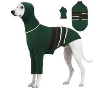 HMJGDZG Greyhound Dog Sweater Small Detachable Hood - Warm Winter Knit Hoodie Long Neck Dogs, Turtleneck Cold Weather Clothes with Leash Hole for Whippet, Basenji, Miniature Pinscher