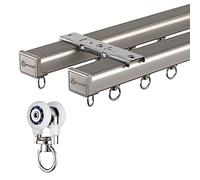 HMJGDZG Hospital Curtain Track System Double Rail, Outdoor Gazebo Pergola Porch Curtain Track Metal Aluminum Waterproof, Indoor Studio Apa