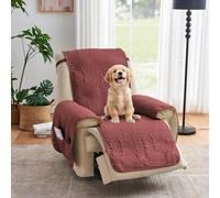 HMJGDZG Large Quilted Waterproof Lazy Boy Chair Covers, Pet Friendly Slipcover for Dogs Cats, Washable Furniture Protector (Recliner 30", Red)