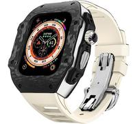 HMJGDZG Luxury Carbon Fiber Watch Case And Fluorine Watch Band，For Ultra 49mm Series，Rm Style Mod Kit Watch Strap Cover，For Iwatch Series 8 Ultra