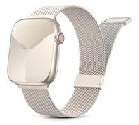 HMJGDZG Milanese Loop Straps 49mm Women Men,Strong Magnetic Clasp Adjustable Metal Bands for iWatch Series 1 Ultra SE,Starlight
