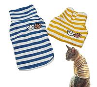 HMJGDZG Pack of 2 Cute Doggie Embroidery Puppy Coat Turtleneck Stretchy Dog Sweater Super Soft Pet Cold Weather Coat for Cats Dogs(X-Small, Blue+Yellow)