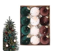 HMJGDZG Shatterproof Christmas Ornaments | 12Piece Christmas Ornaments Set | Shatterproof Holiday Velvet Decor for Outdoor Home Thanksgiving Halloween Party