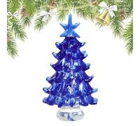 HMJGDZG Small Christmas Tree,Stained Glass Christmas Tree Table Centerpiece | Holiday Ornament for Workplace Home Indoors Tabletop Living Room Fireplace Bedroom