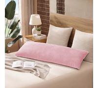 HMJGDZG Soft Textured Stripe Body Pillow with Zipper, Reversible Long Coastal Pillowcase, Washable BodyPillow Case Cover (20x54 Set of 1, Pink)