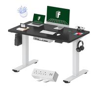 HMJGDZG Whole-Piece Standing Clamp Strip, x Electric Stand Up Height Adjustable Desk with Cable Management (White Frame Black Top, 2 Packages)