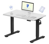 HMJGDZG Whole-Piece Standing x Electric Height Adjustable Heavy Duty Steel Stand Up Desk (Black Frame White Top, 2 Packages)