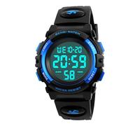 HMJIA Kids Digital Sport Watch for Boys Girls Outdoor Waterproof Watches with Alarm Stopwatch Date Colorful LED Light (Blue)