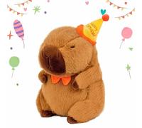 HMJMJC Capybara Plush,Birthday Hat Capybara Plush Toy, 25cm/9.8in Capybara Gifts,Capybara Toy,Capybara Teddy,Cute Stuffed Animal For Boys And Girls At Birthday Halloween Decoration