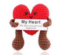 HMJMJC Mini Pocket Hug Heart, I Love You Cute Stuff Heart Doll Gifts, Cute Love Crochet Mental Health Cheer Up Inspirational Gifts for Friends Women Men,Bestie Friends, Sister, Student