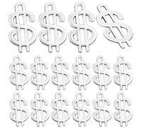 Hmjpng 50pcs Dollar Sign Charms Tibetan Style Alloy Dollar Dangle Pendants Jewelry Accessories for DIY Earrings Necklace Bracelet Crafts Decor, Antique Silver