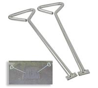 HMK TRADERS 2 Pack 18 Inch Manhole Cover Lifting Key- Heavy Duty Carbon Steel Drain Cover Lifters, Long Handle 450mm Utility Tools for Sewer, Drainage & Inspection Covers
