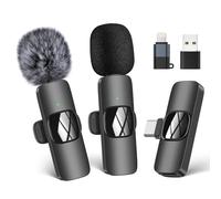 HMKCH Wireless Lavalier Microphone for iPhone/Android Phone/Computer - USB C Lapel Microphone for Video Recording, Vlogging, TikTok, YouTube, Noise Reduction, Plug-Play Clip on Mic