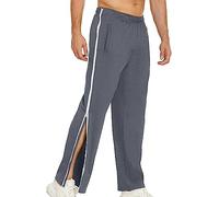 HMLOPX Tear Away Pants for Men Side Zipper Full Open Sweatpants Leg Post Surgery Pant with Pockets (Color : Darkgrey, Size : L/Large)