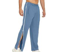 HMLOPX Tear Away Pants for Men Side Zipper Full Open Sweatpants Leg Post Surgery Pant with Pockets (Color : Blue, Size : XXL-XXLarge)