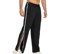 HMLOPX Tear Away Pants for Men Side Zipper Full Open Sweatpants Leg Post Surgery Pant with Pockets (Color : Black, Size : XL-XLarge)