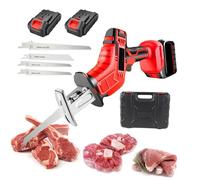 HmLotd Cordless Bone Saw Machine, Electric Hand Saw Meat Cutter, Pvc Pipe Cutting Large-Capacity Lithium Battery Rubber-Coated Handle with Comfortable Grip for Bone Meat/Branches/Plastic