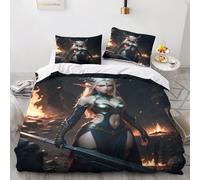 HMLTD Genie 3D Print Duvet Cover Set Bedding Oman in Black Comforter Cover Set Soft Microfiber 3PCs Quilt Cover with Zipper And Pillowcase for Kids Teens Adults Double(200x200cm)