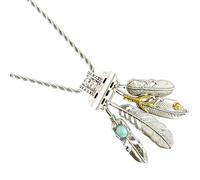 HMLXSH Necklace Adapter Pendant Compatible with Apple Watch, Retro Feather Accessory Connector with Double Wound Wristband, Twist Chain Tether IWatch Series 8/7/6/5/4/SE/9 (42 44 45MM)