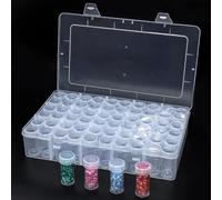 HMMHYY 60 Slots Diamond Painting Storage & Organization Tray - Seed Organizer, Bead Container, Crystal Jewelry & Small Parts Sorting Case for Diamond Art Crafts