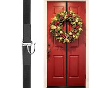 HMOKGRT Adjustable Wrap-Around Wreath Hanger No Damage Front Door Hook | Fits All door Thicknesses, Foldable Reusable for Christmas, Fall, Halloween Decorations, Max Hold 10lbs