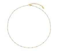 HMOOY Bohemian Bead Choker Necklace for Women, 14K Gold/Silver Plated Colorful Summer Beaded Choker Necklace Adjustable Beach Jewelry Prom Party Festival Accessory (Gold, Purple/Pink/Green)