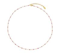 HMOOY Bohemian Bead Choker Necklace for Women, 14K Gold/Silver Plated Colorful Summer Beaded Choker Necklace Adjustable Beach Jewelry Prom Party Festival Accessory (Gold, Pink)
