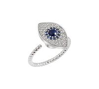 HMOOY Devil's Eye Rotating Rings, Fidget Ring for Women S925 Sterling Silver Adjustable Open Rings Spinner Ring Jewelry (Style 2 Silver)