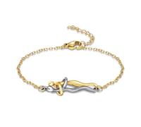 HMOOY Hug Bracelet for Couple Love, Affectionate Snuggle Hug Bracelet Personality Couples Bracelet for Him and Her Adjustable Fashion Valentine's Day Bracelet for Women Men, Adjustable, Stainless