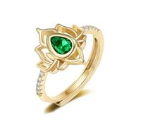 HMOOY Lotus Ring, Same Girl Same Name Lotus Ring, No Mud No Lotus Flower Blossom Ring, Jewelry Gifts for Women,Gold