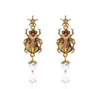 HMOOY Vintage Beetle Drop Dangle Earrings for Women, Punk Goth Jewelry Scarab Ladybugs Earrings for Women Fun Jewellery Egyptian Earrings Party Halloween for Women Gifts (Colorful stud Earrings)