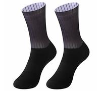HMOS Cycling Socks Aero Socks Seamless Anti Slip Cycling Socks Road Bicycle Socks Outdoor Racing Bike Compression Sport Socks Black, Size : 39-45