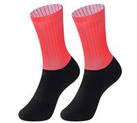 HMOS Cycling Socks Aero Socks Seamless Anti Slip Cycling Socks Road Bicycle Socks Outdoor Racing Bike Compression Sport Socks Red, Size : 39-45