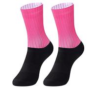 HMOS Cycling Socks Aero Socks Seamless Anti Slip Cycling Socks Road Bicycle Socks Outdoor Racing Bike Compression Sport Socks Pink, Size : 39-45