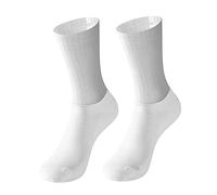 HMOS Cycling Socks Aero Socks Seamless Anti Slip Cycling Socks Road Bicycle Socks Outdoor Racing Bike Compression Sport Socks White and white, Size : 39-45